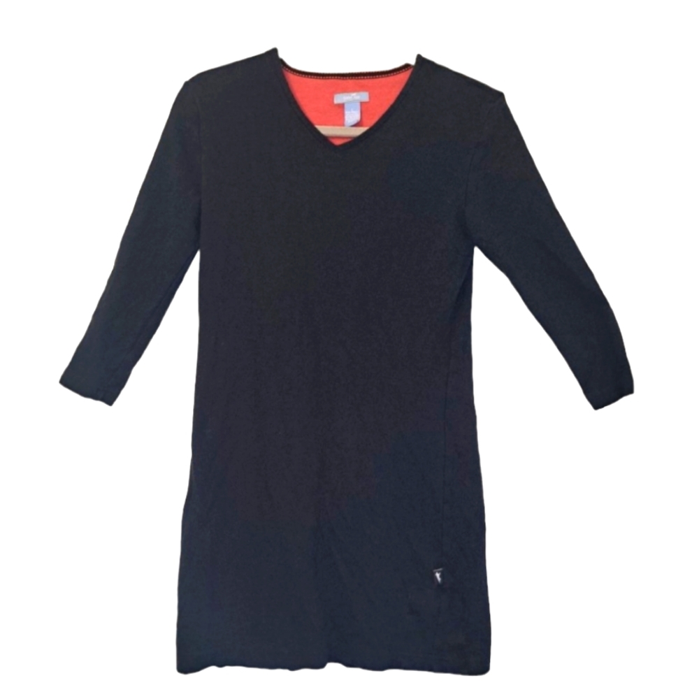 Horney Toad Soft Black 3/4 Sleeve Casual Dress Size Small